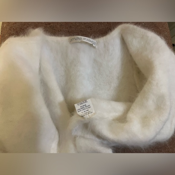 Angel mohair mini cropped cardigan off white ivory XS - Picture 6 of 11